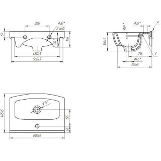 Мебельная раковина Cersanit Cersania CE60B 60см белый 00000006039